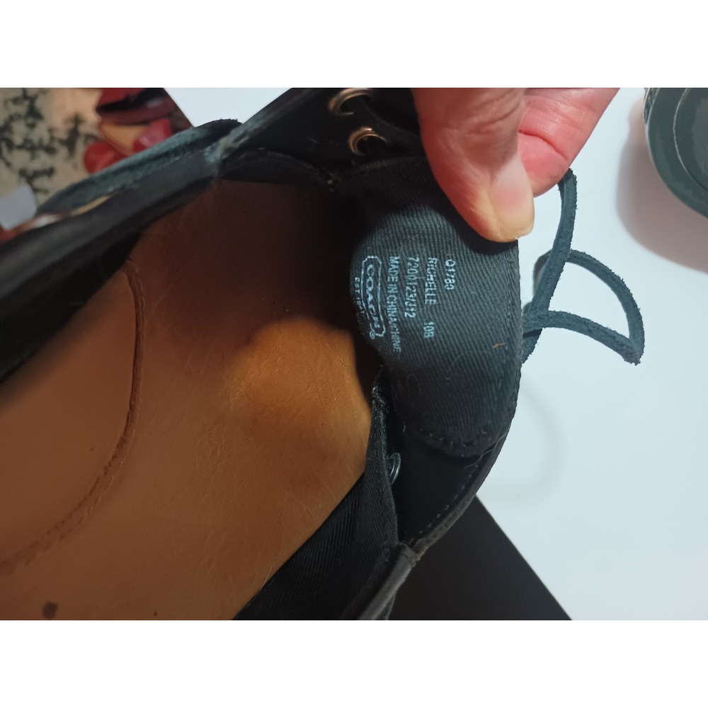 Coach Richelle Signature Monogram Boat Shoes Womens Sz 10B Black Loafers... - Picture 7 of 7